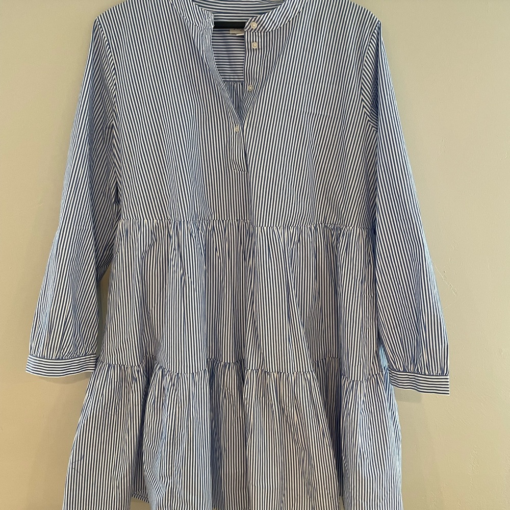 NWOT J Crew blue and white striped dress